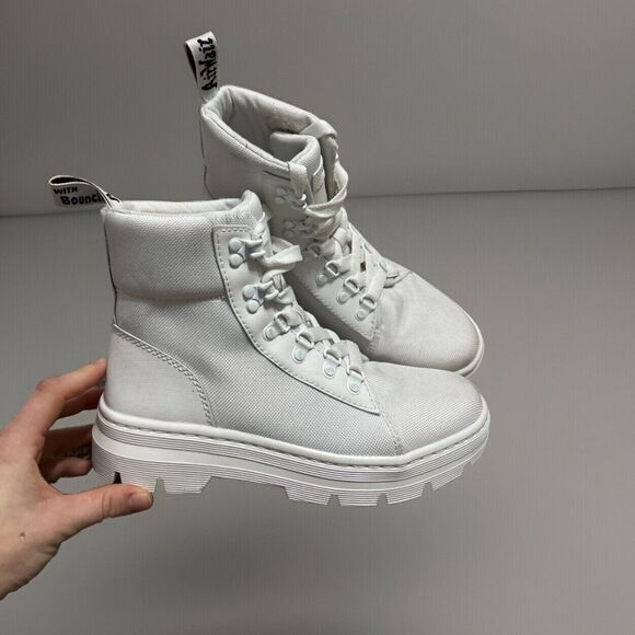 Dr. Martens Women's Size‎ 7 Combs Poly Casual Lace Up Boot White Ajax - Picture 1 of 8